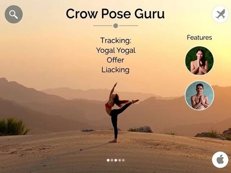 Crow Pose Guru user interface showing pose instructions